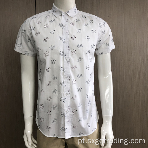 Camisa de manga curta 100% algodão estampado em sunmmer